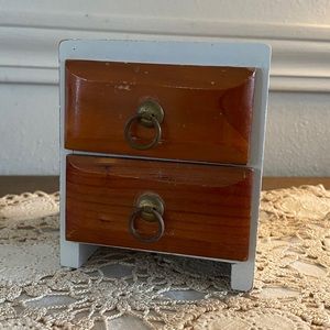 Small wooden box with 2 drawers